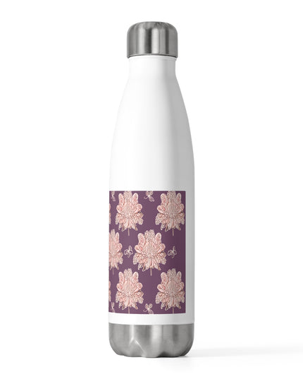Pink Floral Butterflies 20oz Insulated Water Bottle