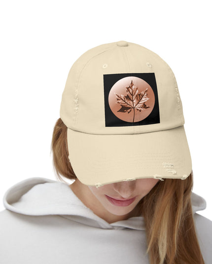 Soft Maple Leaf Unisex Distressed Cap