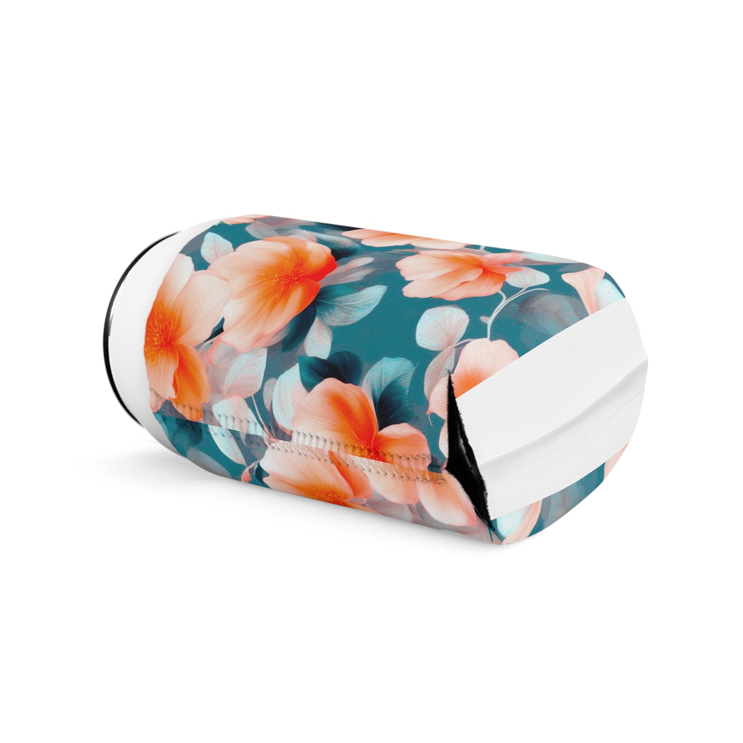 Orange Blossom Floral Bunch 12 oz Can Cooler Sleeve