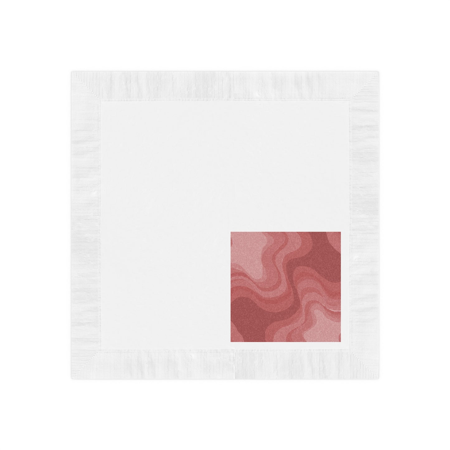Power Red Wavey White Coined Napkins, 6.5" x 6.5"