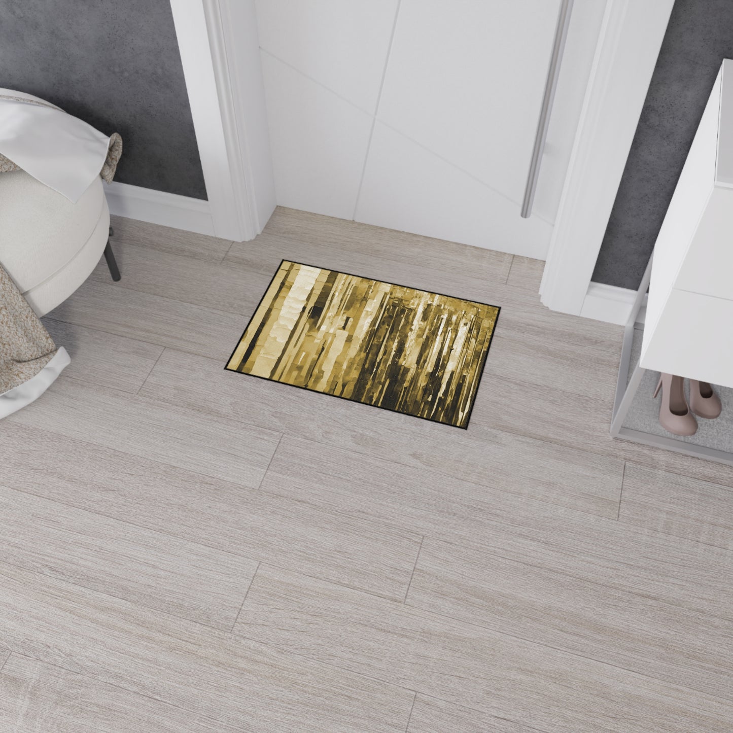 Striped Light Brown 18" x 27" Heavy Duty Floor Mat