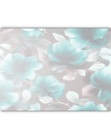 Tif Green Gray Floral Bunch Glass Cutting Board, 11" x 15"