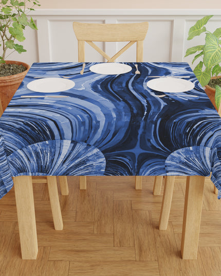Uzi Spiral Deep Blue Tablecloth, 55" x 55"