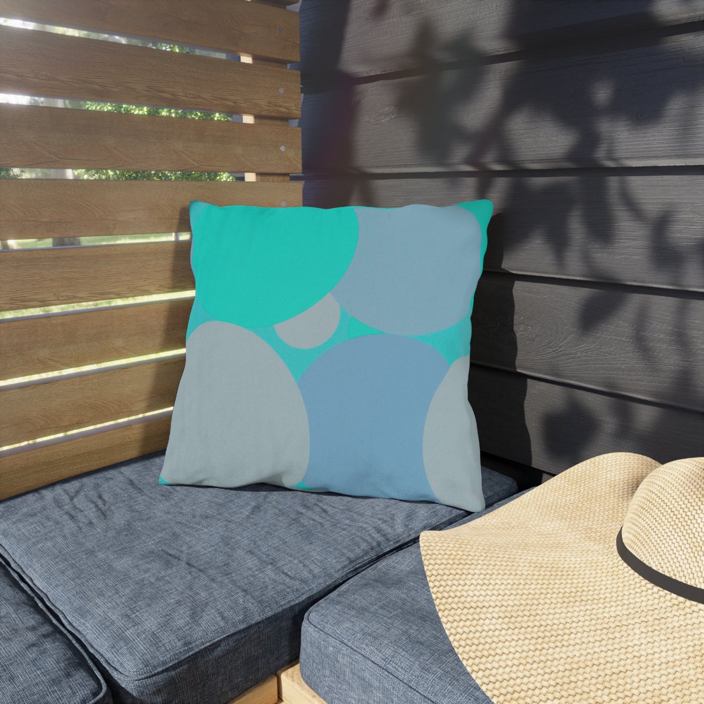 Pastel Tan and Tif Patches 16" x 16" Outdoor Pillows
