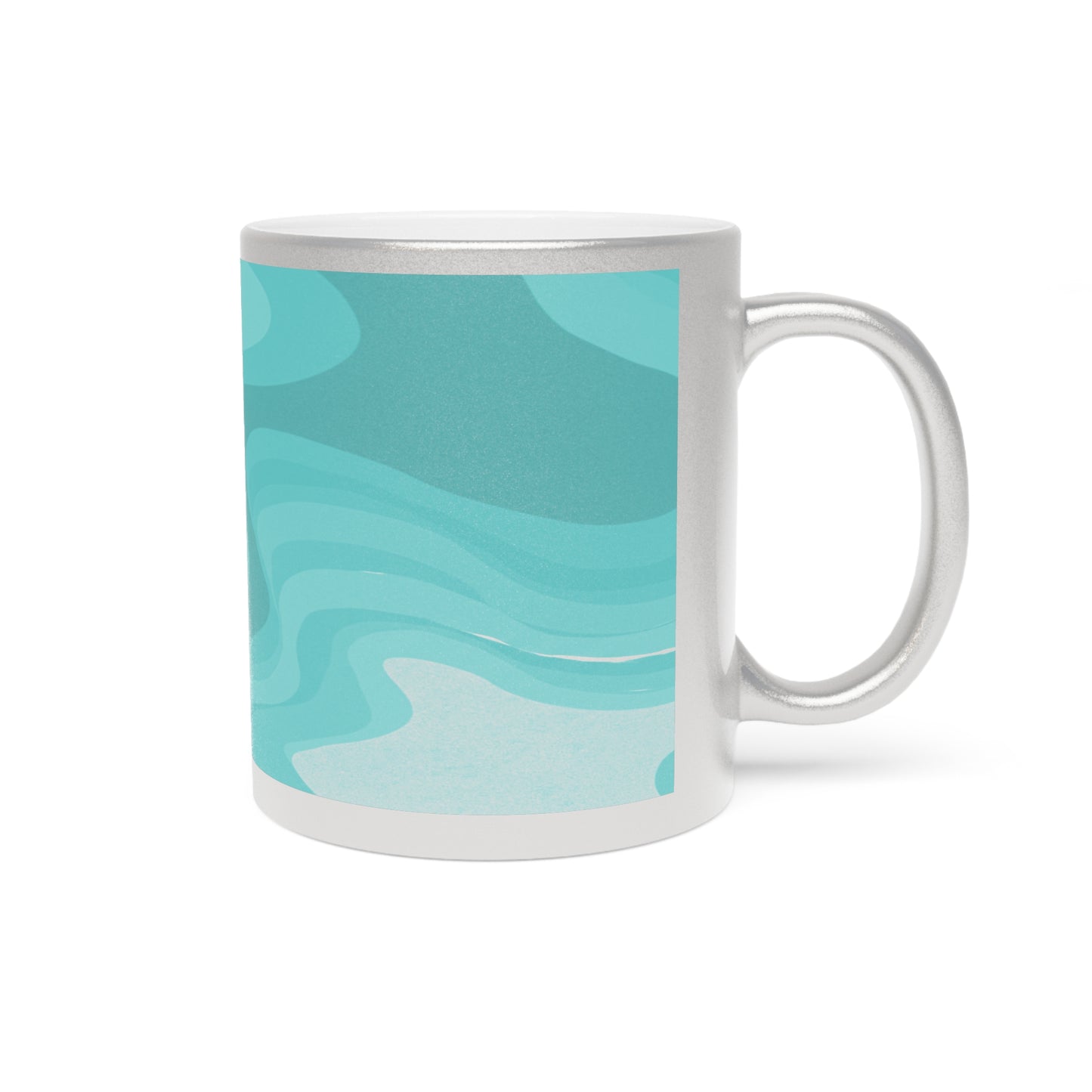Tif Green Wavey 11 oz Metallic Mug (Silver\Gold)