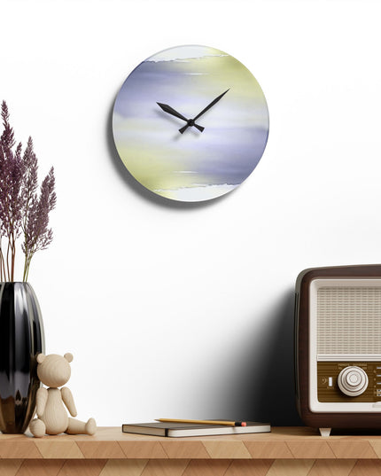 Lavender Sea Golden Fog Acrylic Wall Clock, Round or Square, 10.75" x 10.75"