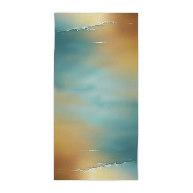 Blue Sea Red Orange Fog Beach Towel, 30" x 60"