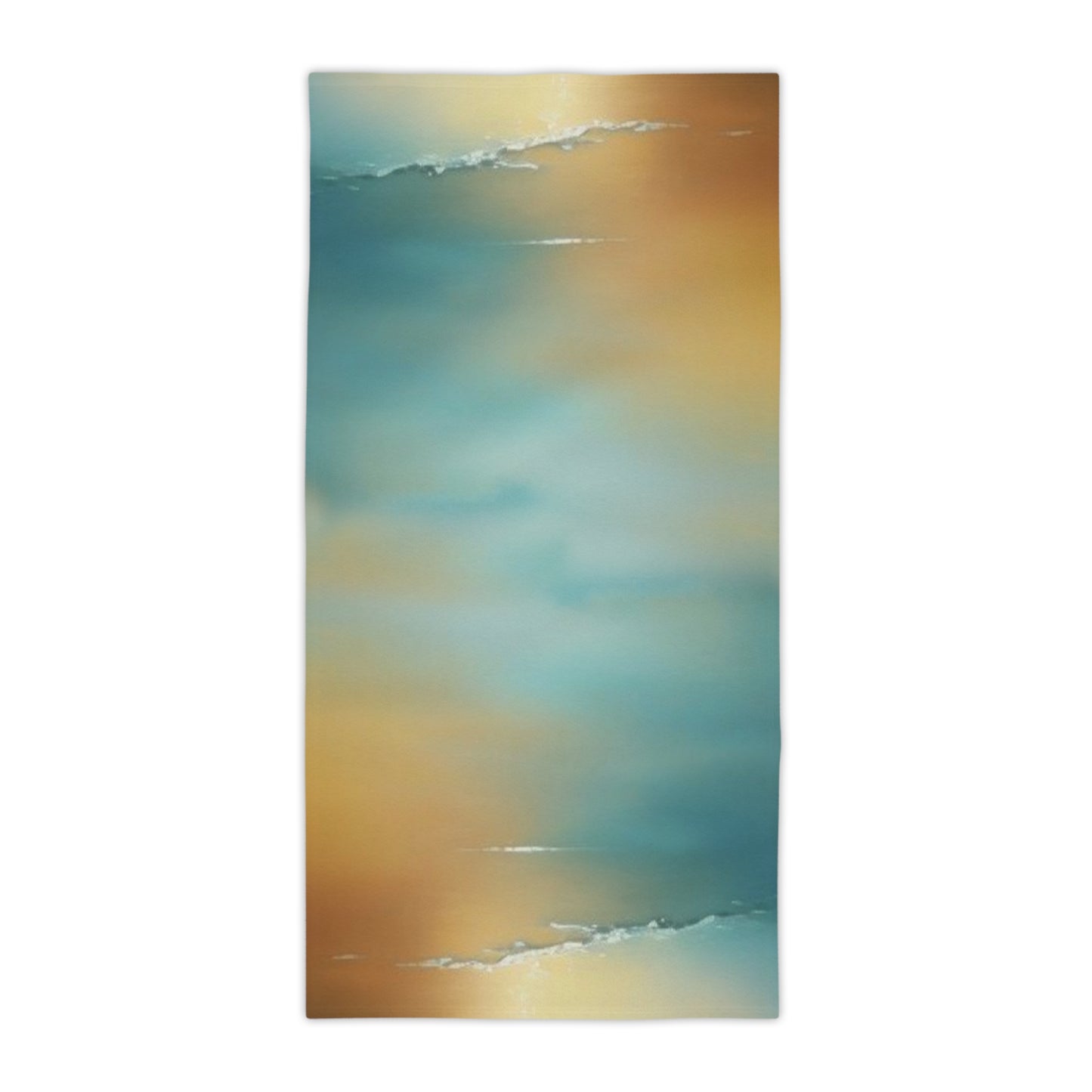 Blue Sea Red Orange Fog Beach Towel, 30" x 60"