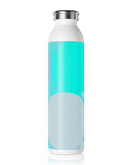 Pastel Tan and Tif Patches Slim Water Bottle, 20 oz White