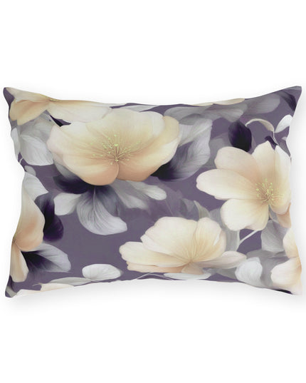 White Blush Floral Bunch Outdoor Pillow, 20" x 14"