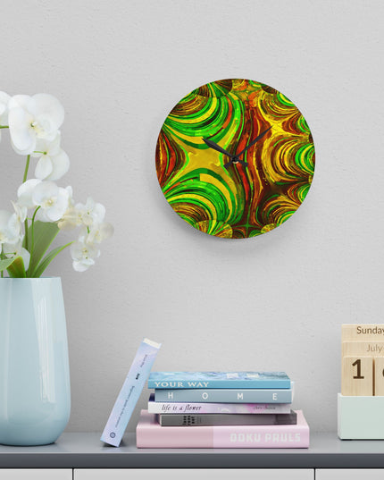 Uzi Spiral Beta Acrylic Wall Clock, Round or Square, 10.75" x 10.75"