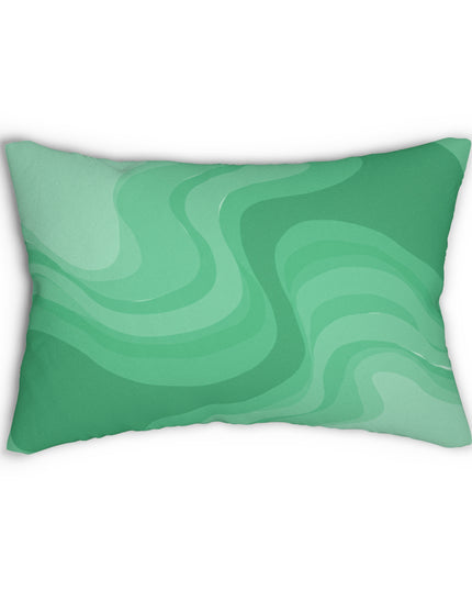 Mint Green Wavey Spun Polyester Lumbar Pillow, 20" x 14"