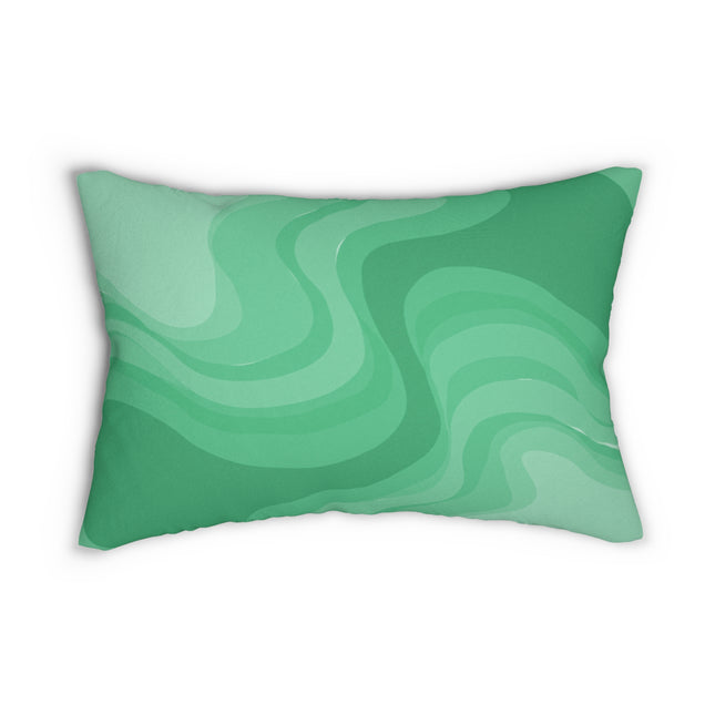 Mint Green Wavey Spun Polyester Lumbar Pillow, 20" x 14"