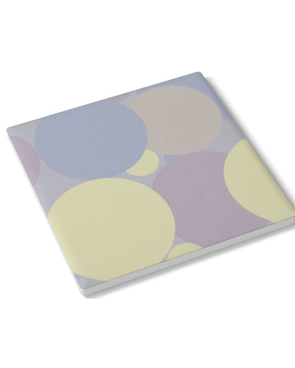 Pastel Soft Blue and Soft White Patches 4" x 4" Square Ceramic Coaster