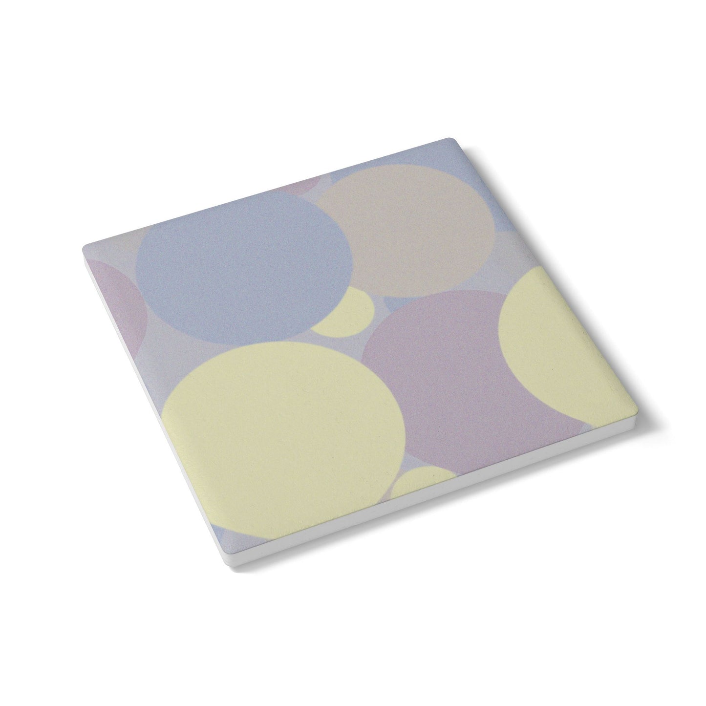 Pastel Soft Blue and Soft White Patches 4" x 4" Square Ceramic Coaster