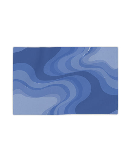 Deep Blue Wavey Beach Towel, 18" x 27"