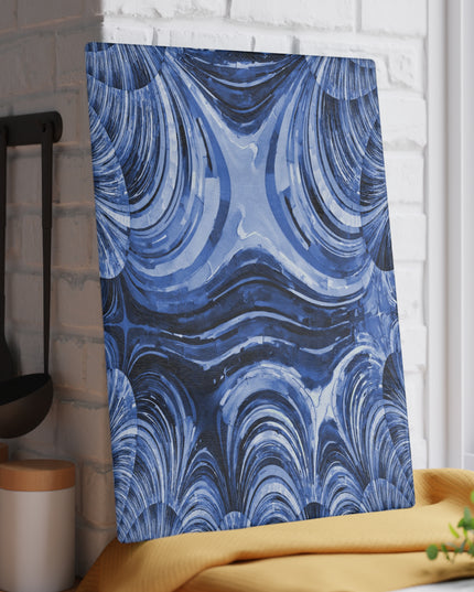 Uzi Spiral Deep Blue 11" x 15" Glass Cutting Board