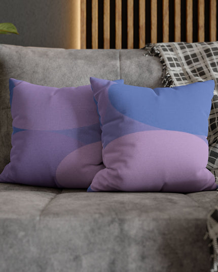 Pastel Purple Family Patches Spun Polyester Square Pillowcase, 14" x 14"