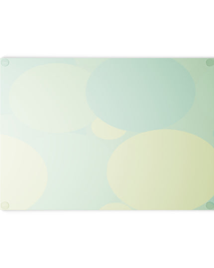 Pastel Green Patches 8" x 11" Glass Cutting Board