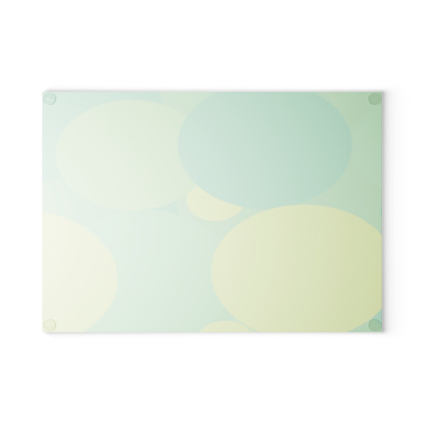 Pastel Green Patches 8" x 11" Glass Cutting Board