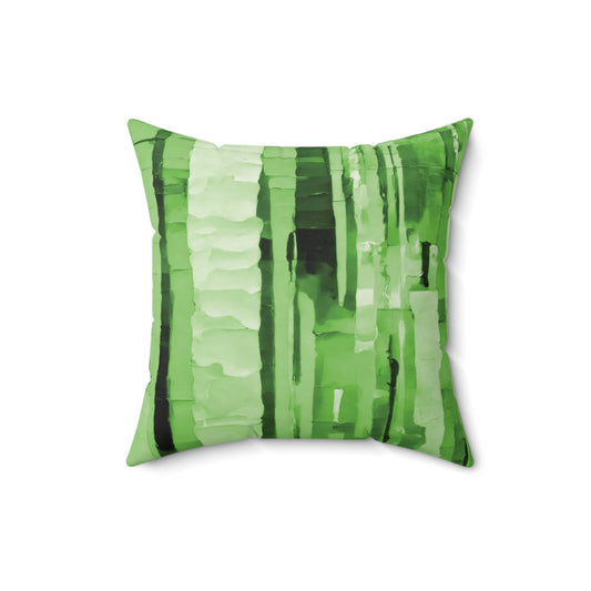 Striped Mint Pastel 16" x 16" Faux Suede Square Pillow