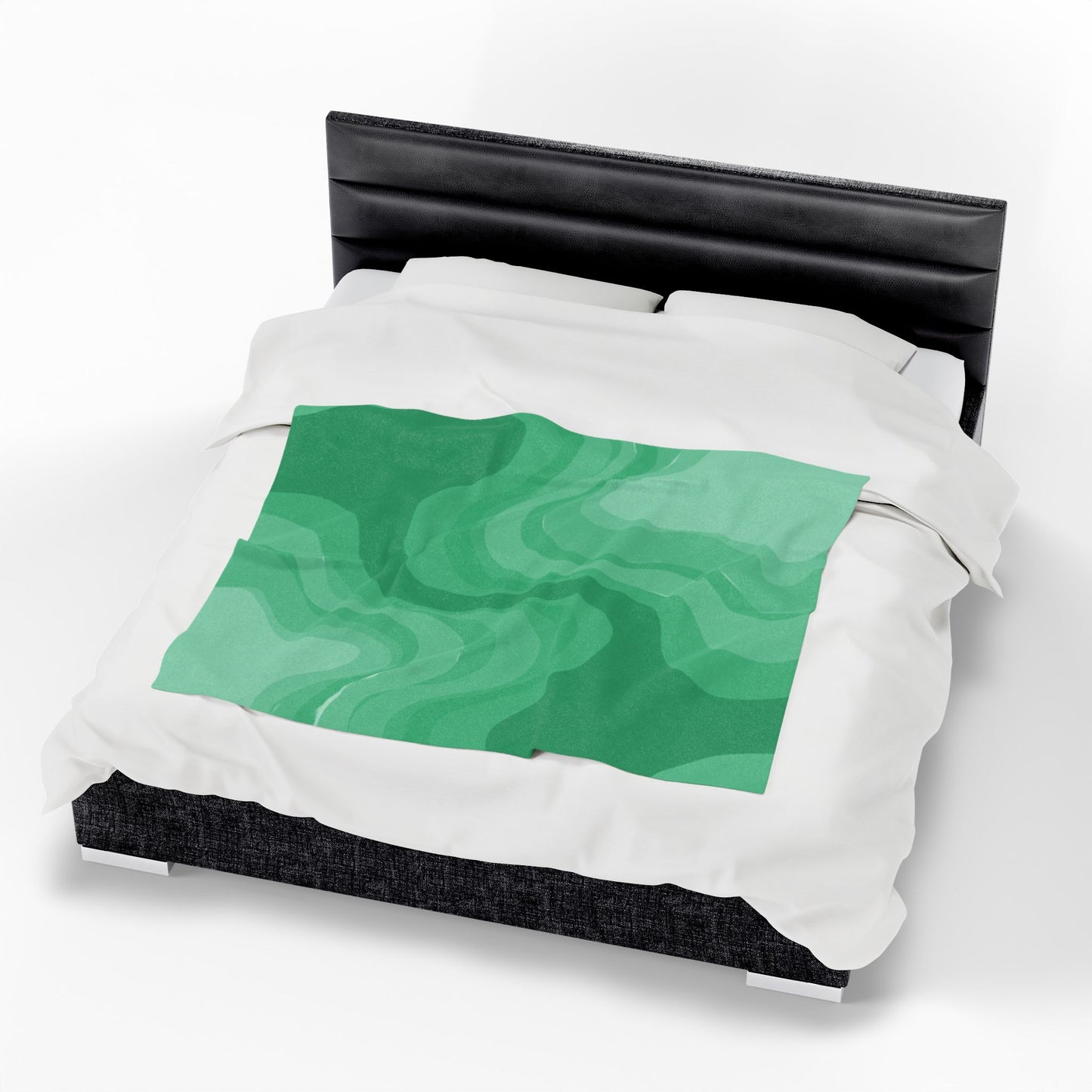 Mint Green Wavey Velveteen Plush Blanket, 50" x 60"