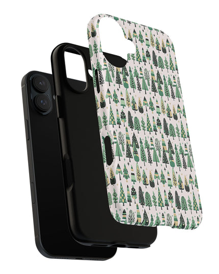 Mini Vintage Green Trees Iphone 16 Plus Tough Magnetic Cases