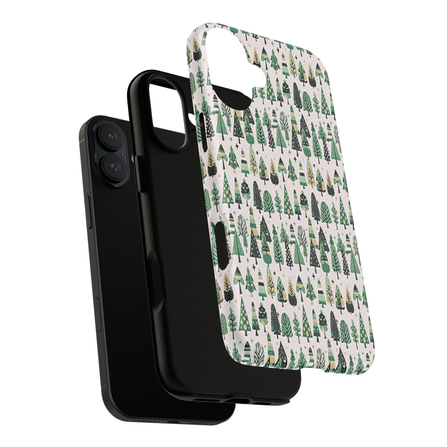 Mini Vintage Green Trees Iphone 16 Plus Tough Magnetic Cases