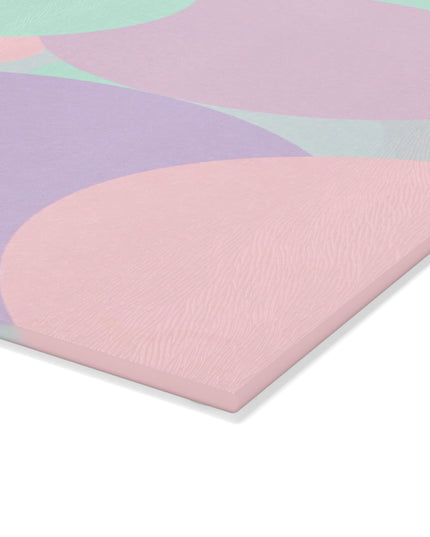 Pastel Peach and Soft Green Patches 8" x 11" Glass Cutting Board