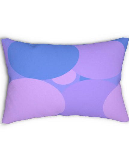 Pastel Purple Family Patches Spun Polyester Lumbar Pillow, 20" x 14"