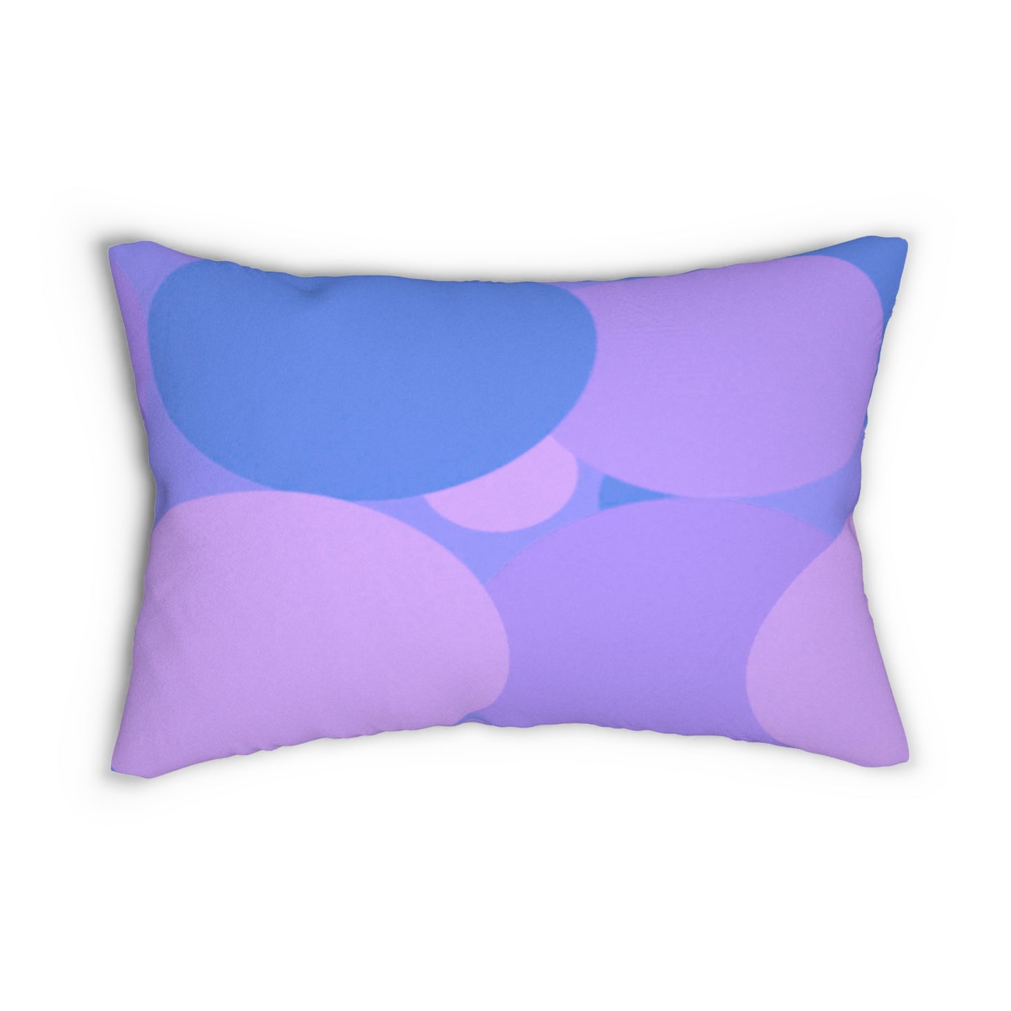 Pastel Purple Family Patches Spun Polyester Lumbar Pillow, 20" x 14"