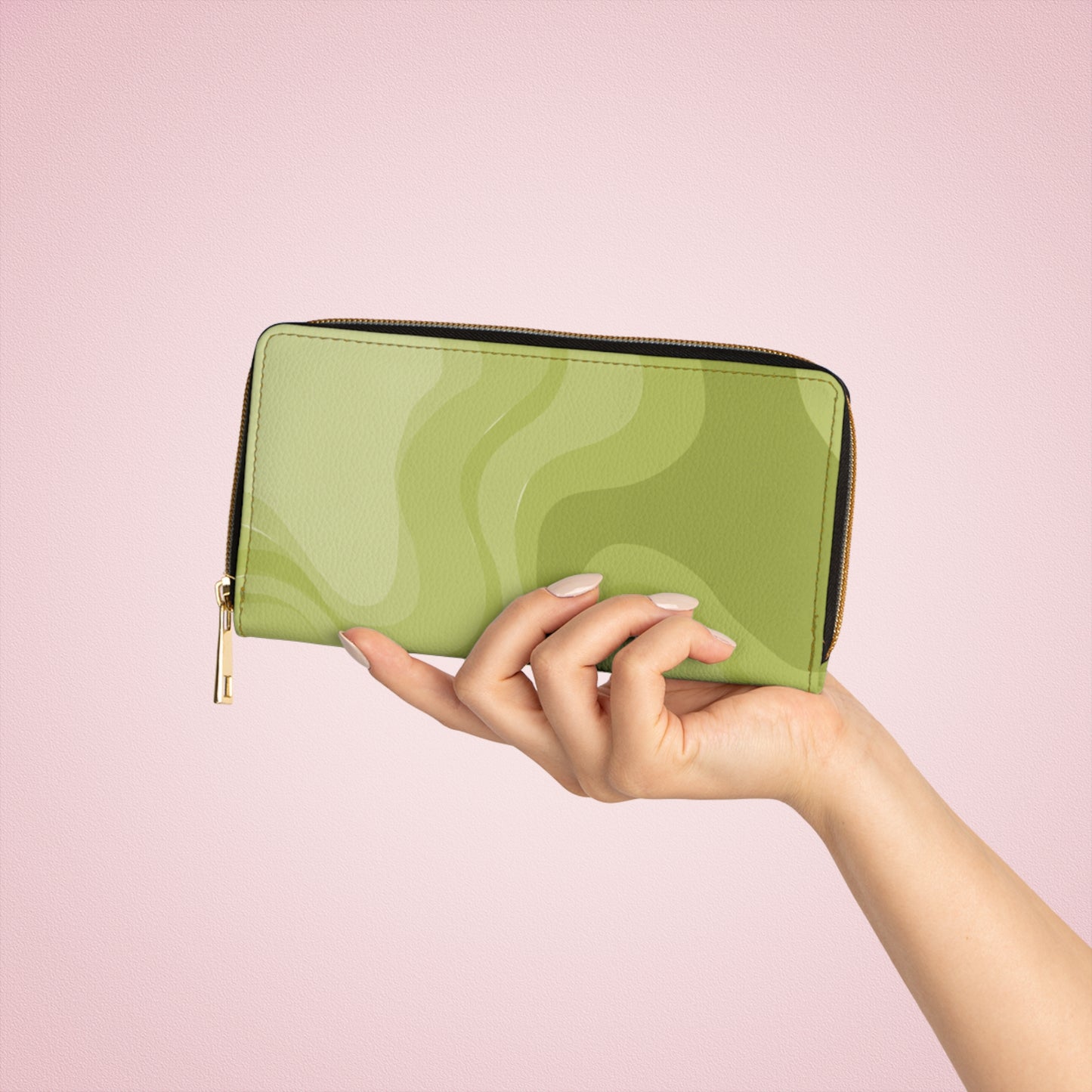 Lemon Wavey Elegant Abstract Zipper Wallet - Stylish & Functional Accessory for Everyday Use