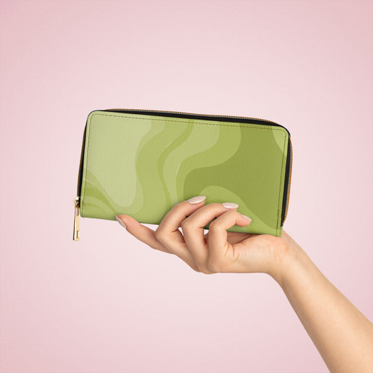 Lemon Wavey Elegant Abstract Zipper Wallet - Stylish & Functional Accessory for Everyday Use
