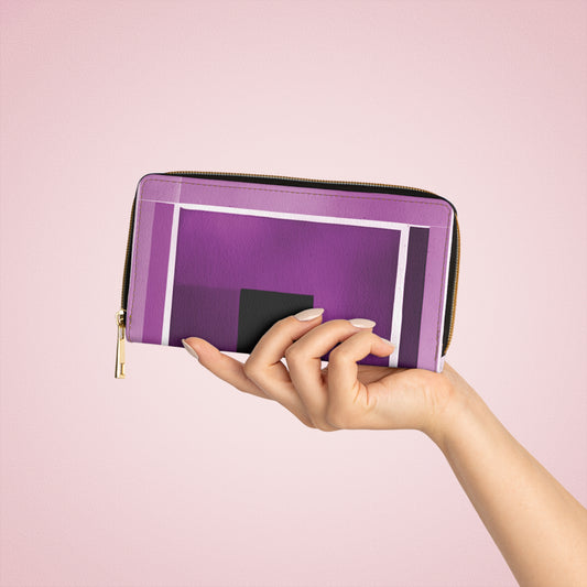 Magenta Shadow Elegant Abstract Zipper Wallet - Stylish & Functional Accessory for Everyday Use