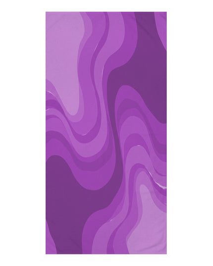 Wavey Purple Wavey 30" x 60" Mink-Cotton Towel (50% polyester, 50% cotton)