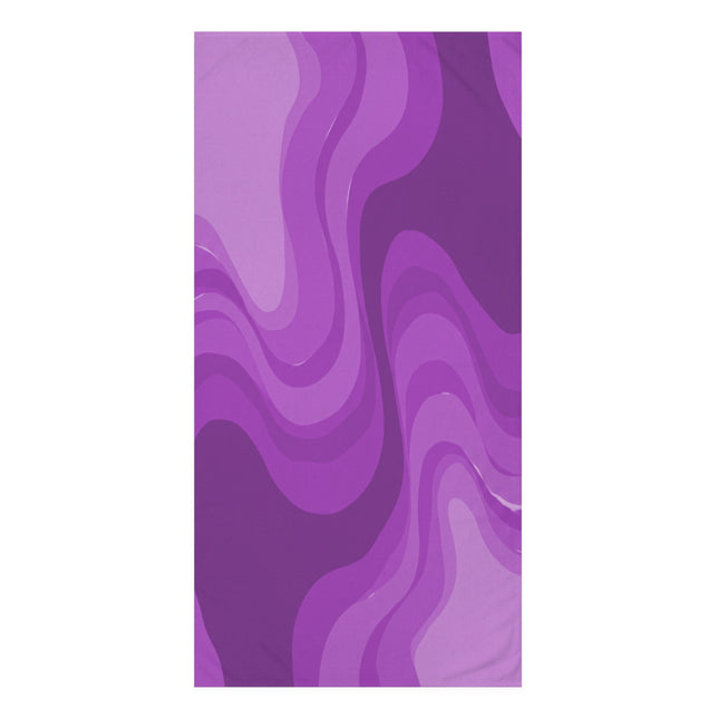 Wavey Purple Wavey 30" x 60" Mink-Cotton Towel (50% polyester, 50% cotton)
