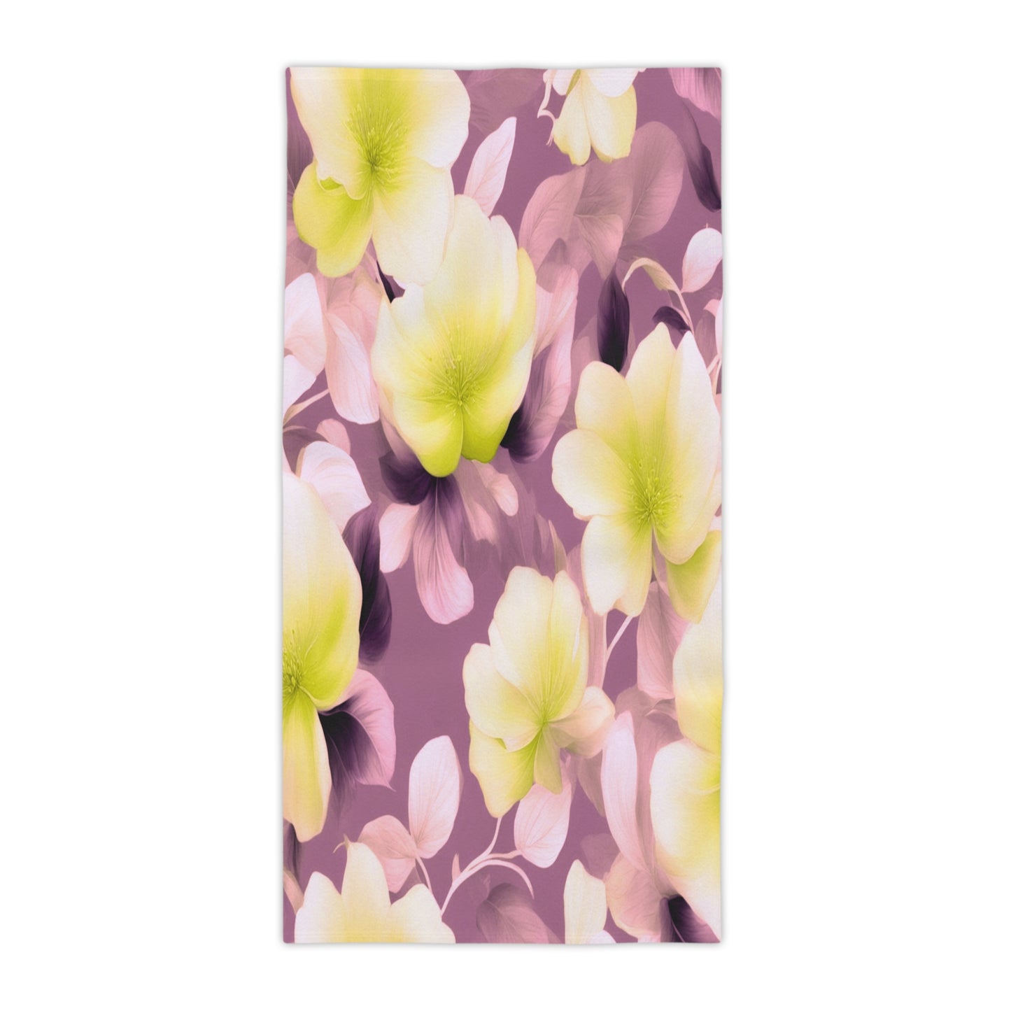 Lemon Blossom Floral Bunch Beach Towel, 30" x 60"