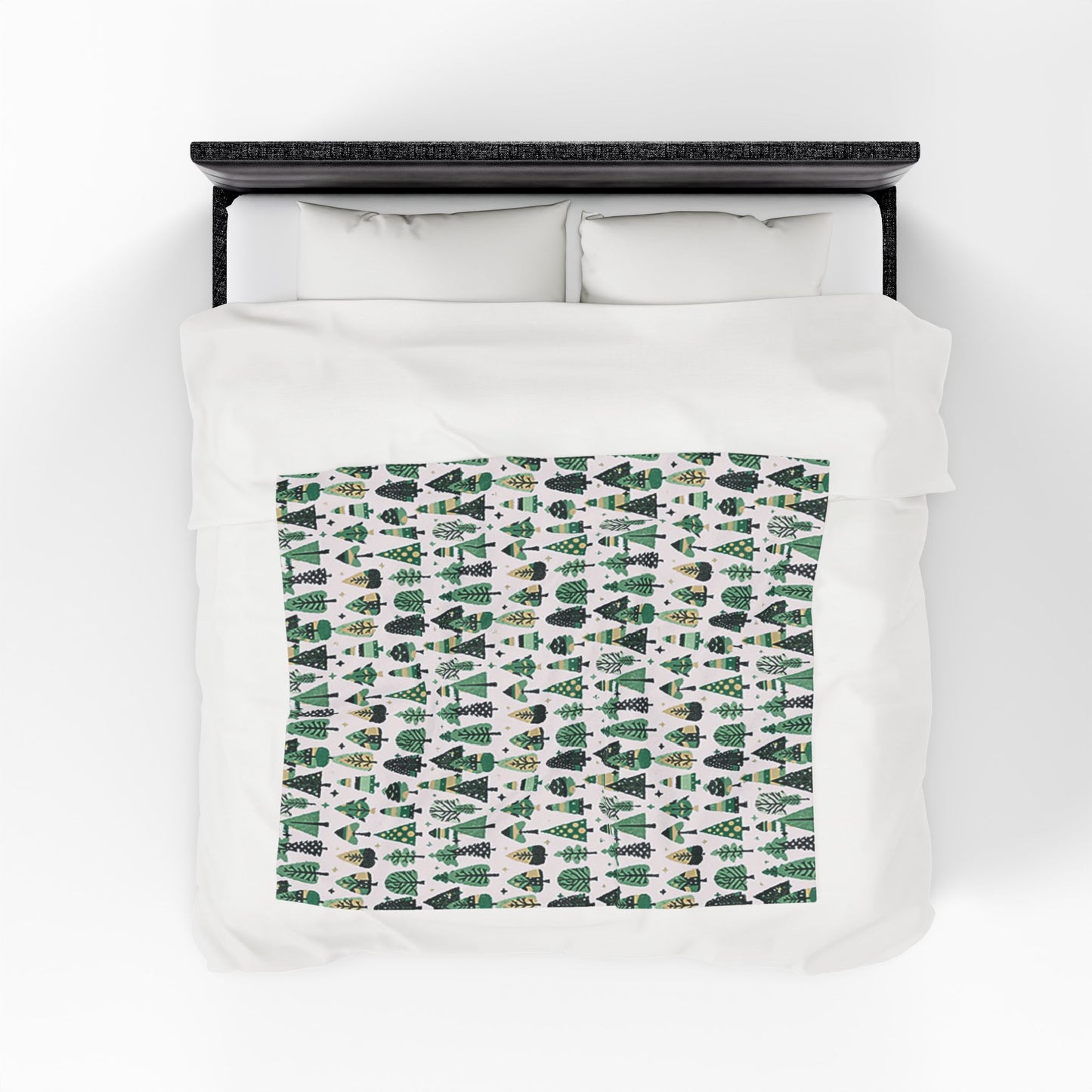 Mini Vintage Green Trees Velveteen Plush Blanket, 50" x 60"