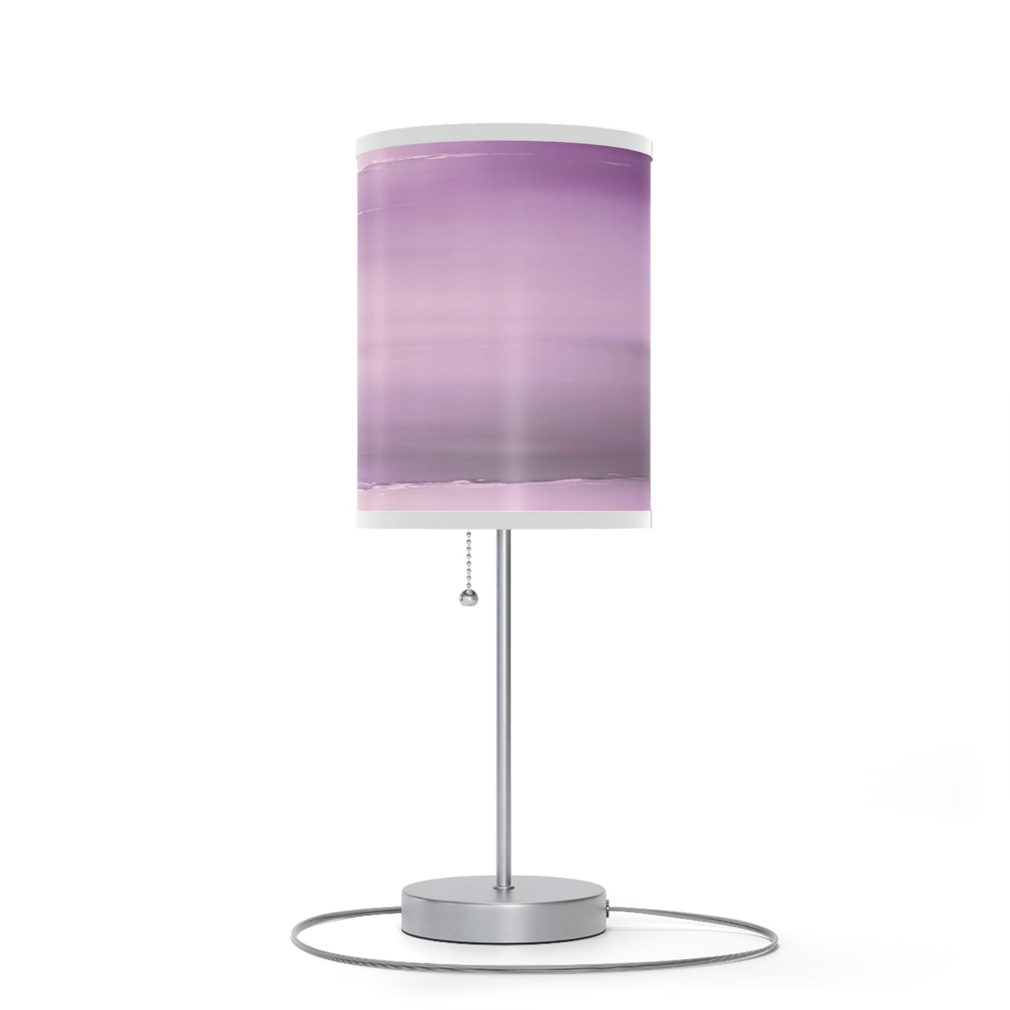 Dark Pink Sea Amethyst Fog Table Lamp on a White or Silver Stand, US|CA plug