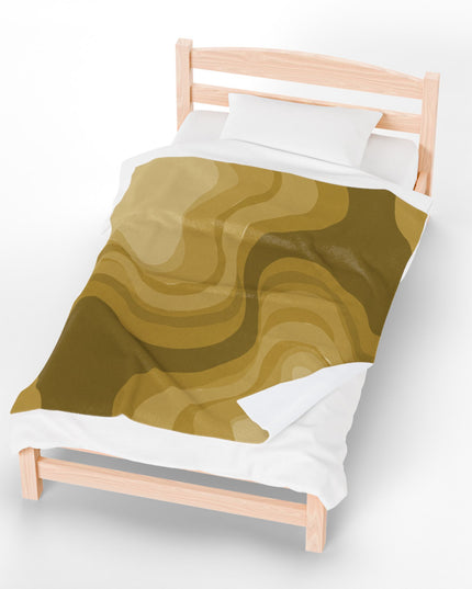 Brown Wavey Velveteen Plush Blanket, 50" x 60"