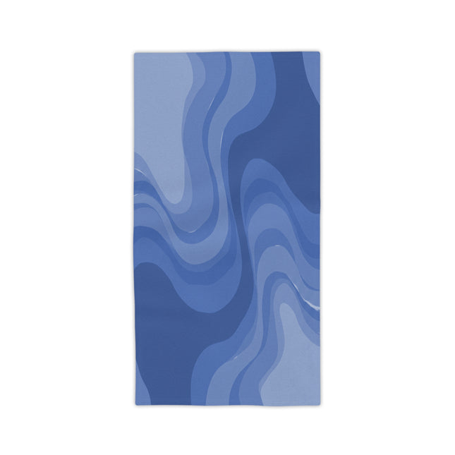 Deep Blue Wavey Beach Towel, 24" x 44"
