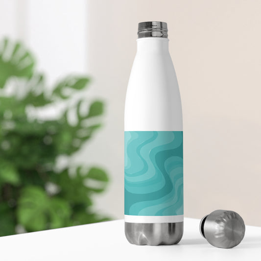 Tif Green Wavey 20oz Insulated Water Bottle