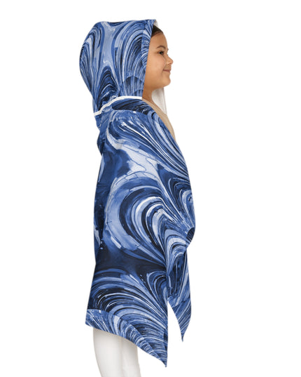 Uzi Spiral Deep Blue Youth Hooded Towel, 24" x 48"
