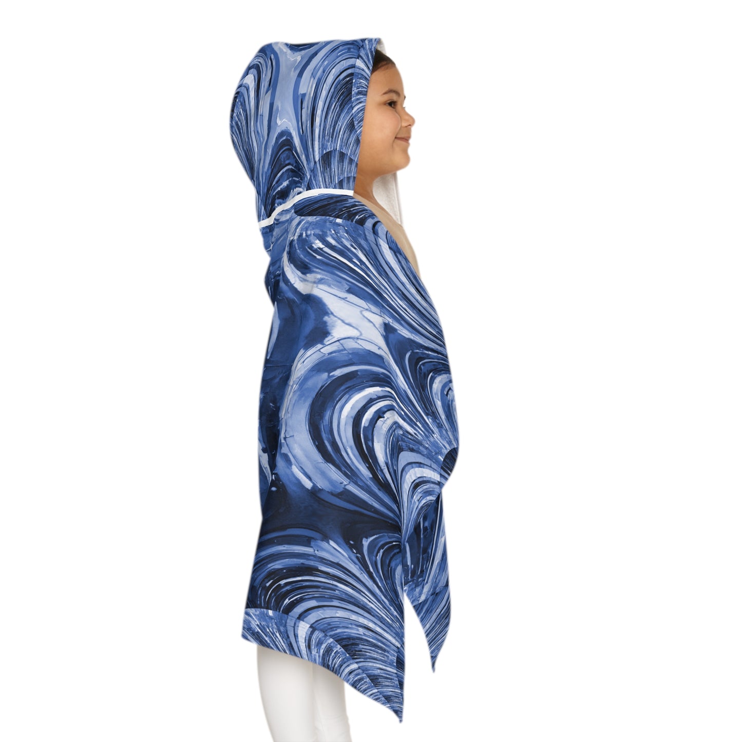 Uzi Spiral Deep Blue Youth Hooded Towel, 24" x 48"