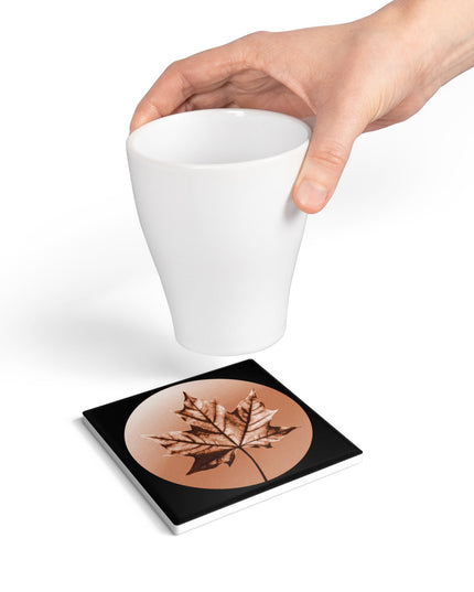 Soft Maple Leaf 4" x 4" Square Ceramic Coaster