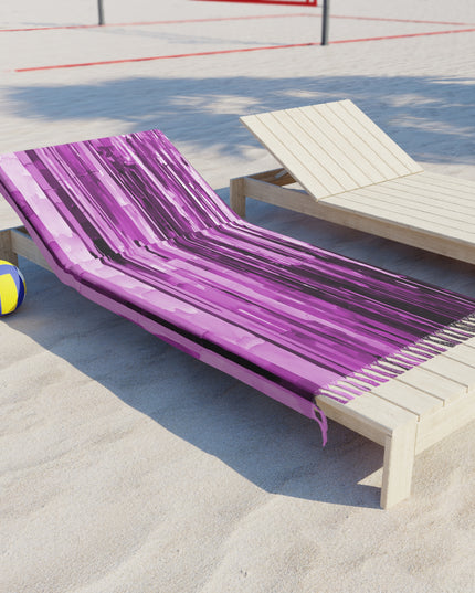 Striped Powder Lavender 38" × 81" Boho Beach Cloth