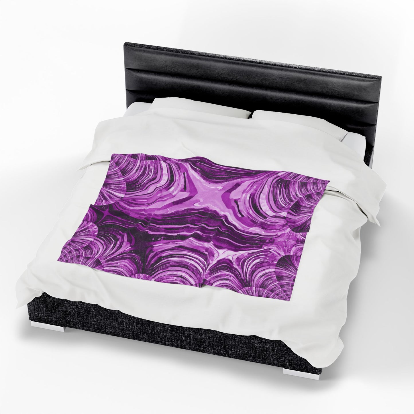 Uzi Spiral Powder Lavender Velveteen Plush Blanket, 50" x 60"