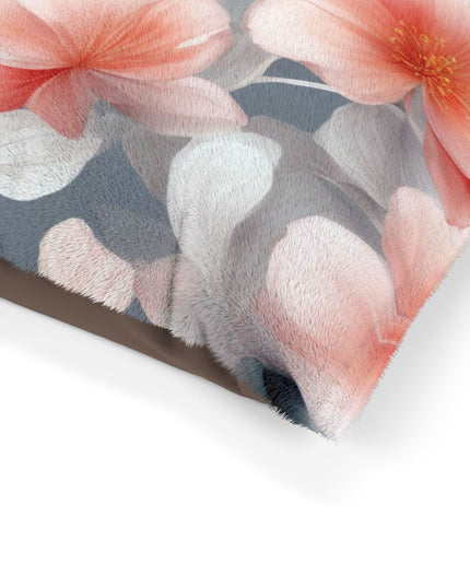 Red Blossom Floral Bunch Pet Bed, 40" × 30"