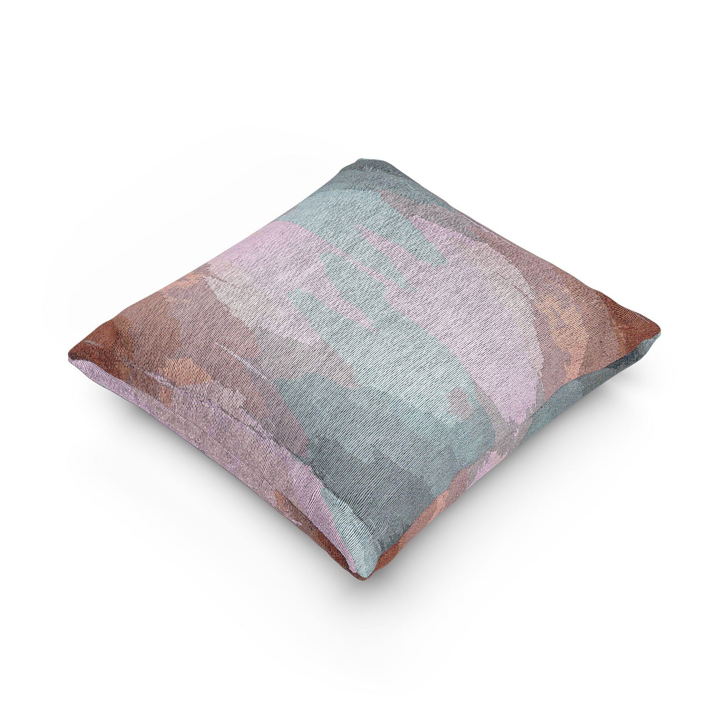 Gray Sea Pink Fog Woven Pillow, 17" x 18"