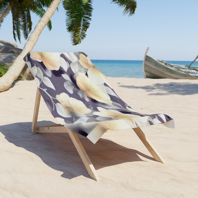 White Blush Floral Bunch 30" x 60" Beach Towel